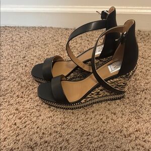 Dolce Vita Black Wedge Sandals